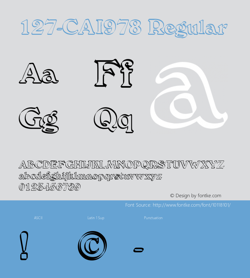 127-CAI978 Regular Version 0.00 September 29, 1998 Font Sample