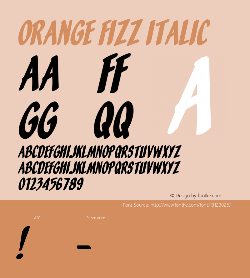 Orange Fizz Italic Macromedia Fontographer 4.1 1/30/01 Font Sample