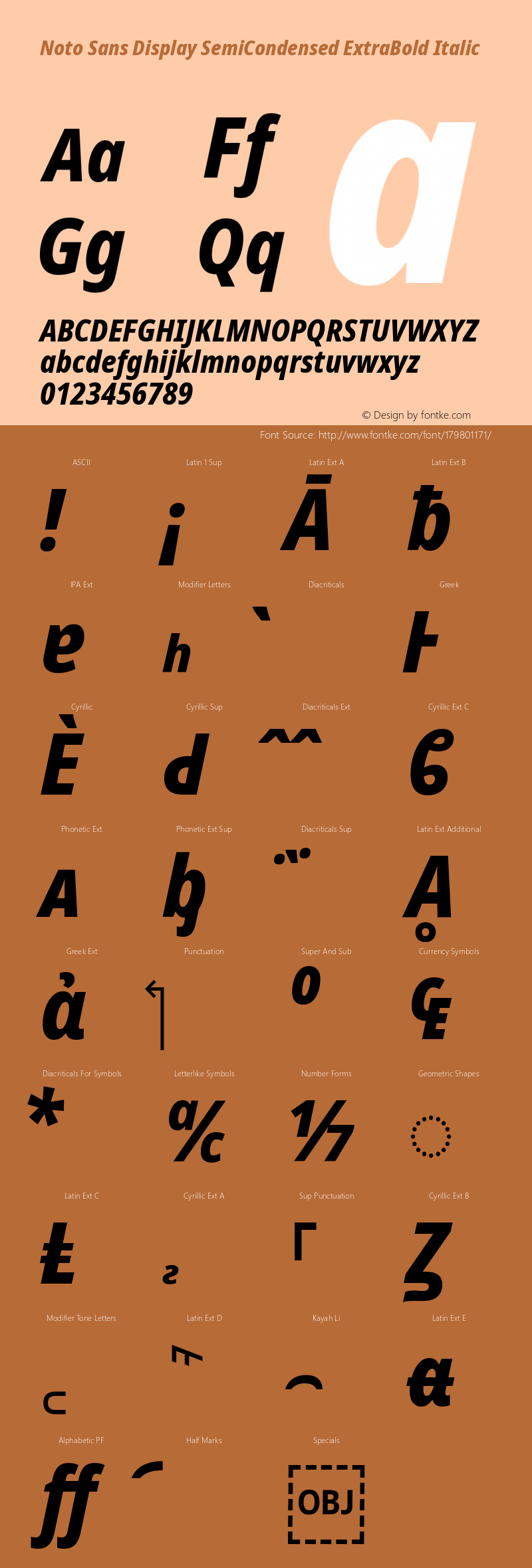 Noto Sans Display SemiCondensed ExtraBold Italic Version 2.005图片样张