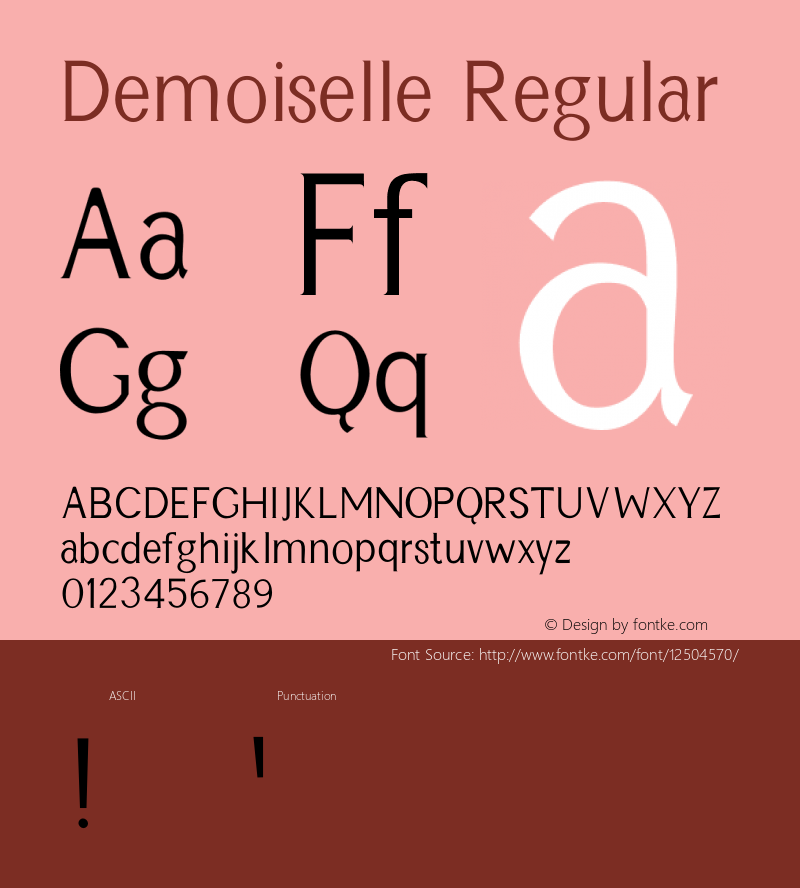 Demoiselle Regular OTF 1.000;PS 001.001;Core 1.0.29 Font Sample