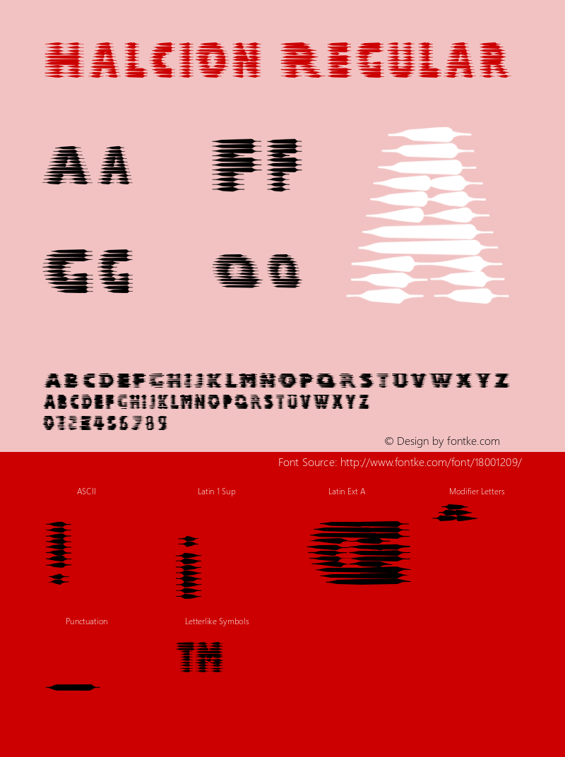 Halcion Regular Version 1.0; 2000; initial release Font Sample