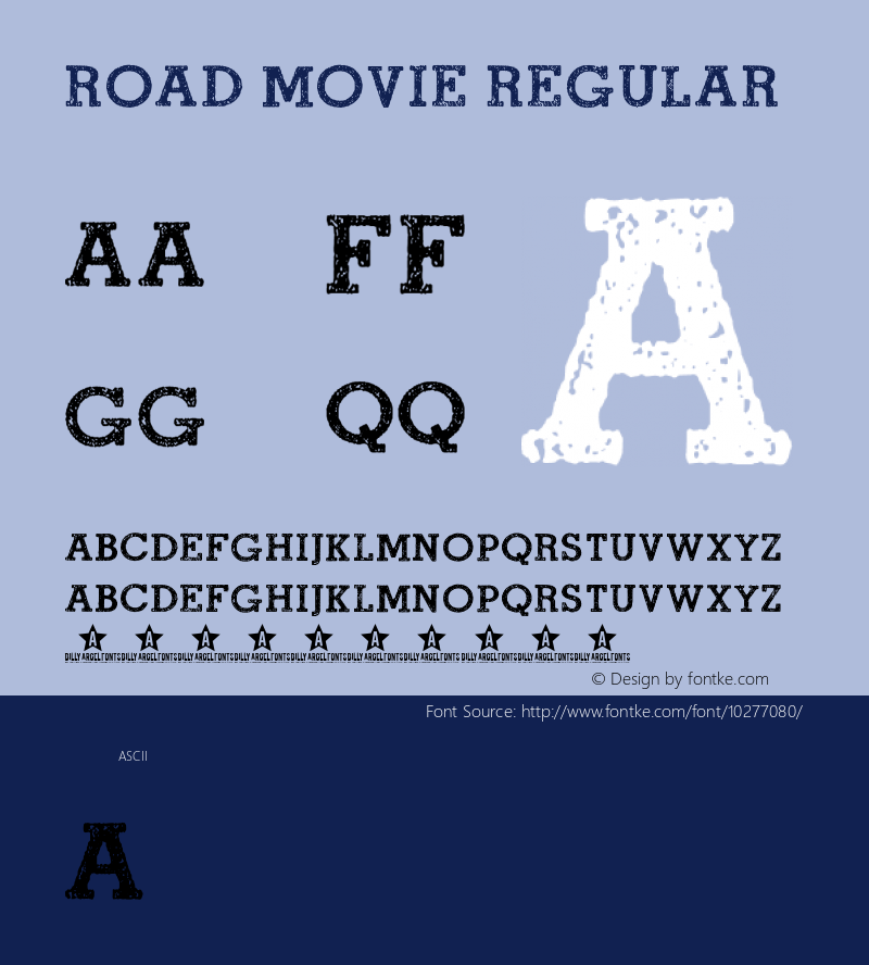 ROAD MOVIE Regular Version 1.000 Font Sample