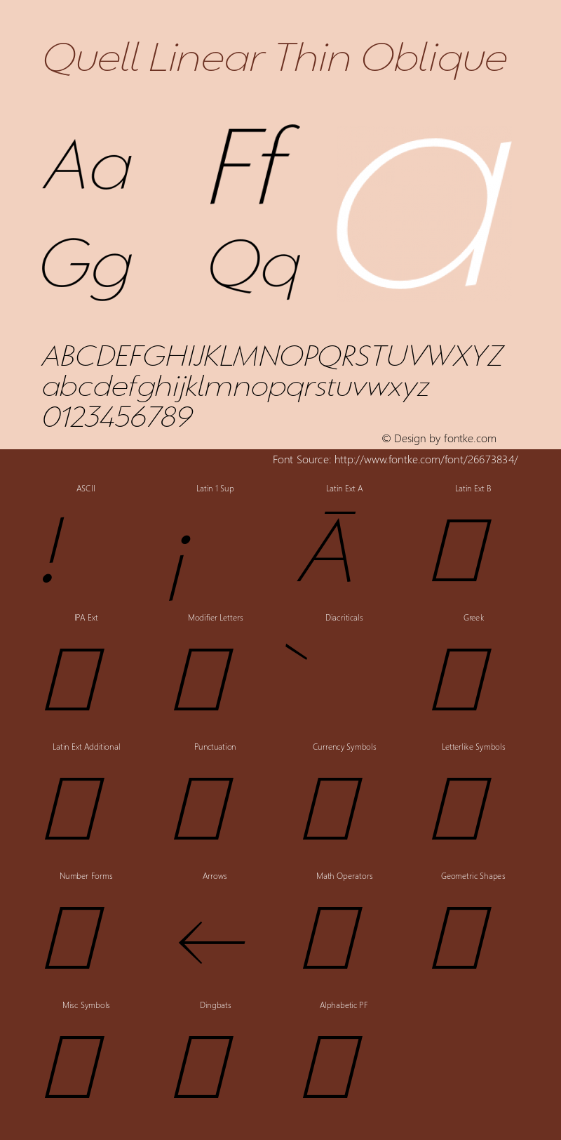 QuellLinear-ThinOblique Version 1.000;PS 001.000;hotconv 1.0.88;makeotf.lib2.5.64775 Font Sample