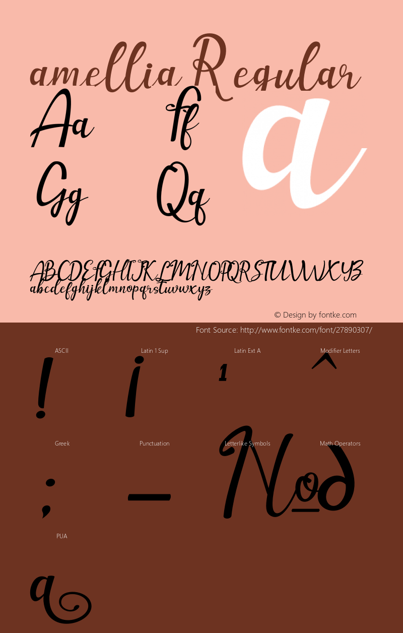 amellia Version 1.00;November 30, 2018;FontCreator 11.5.0.2427 32-bit Font Sample