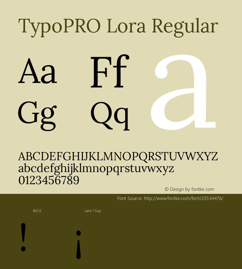 TypoPRO Lora Regular Version 2.000 Font Sample