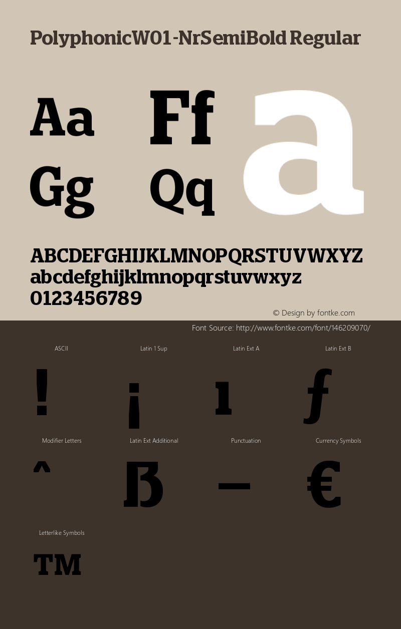 Polyphonic W01 Narrow SemiBold Version 1.00 Font Sample