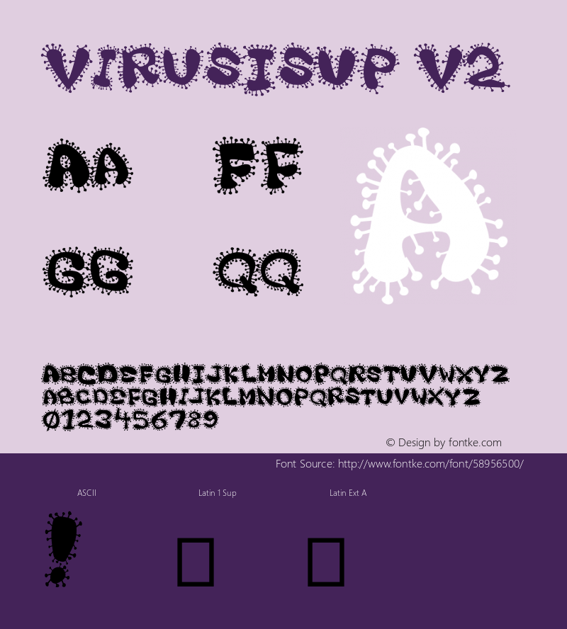 VirusIsUp Version 002 Font Sample