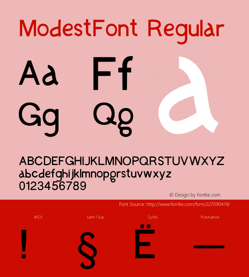 ModestFont Version 1.002;Fontself Maker 3.0.1图片样张