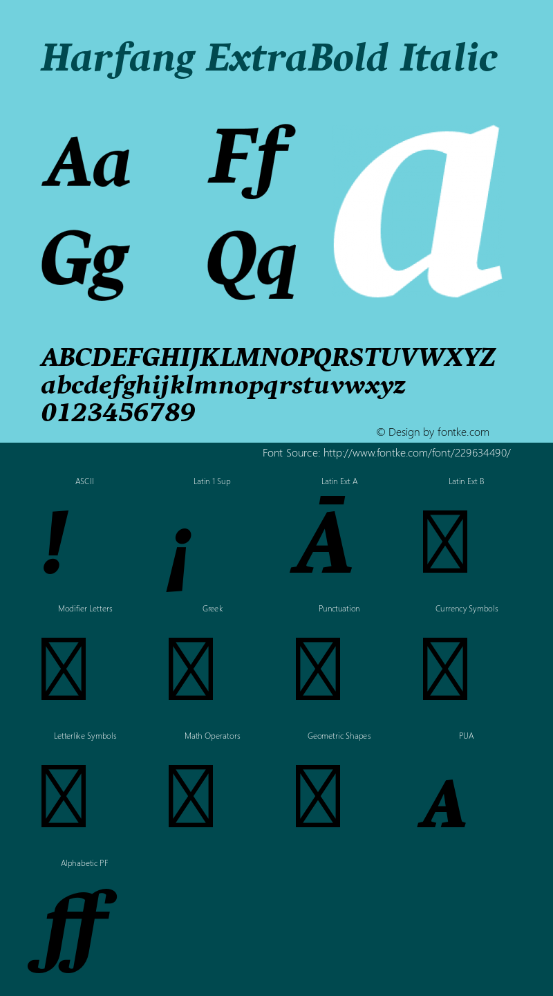 Harfang ExtraBold Italic Version 2.000图片样张