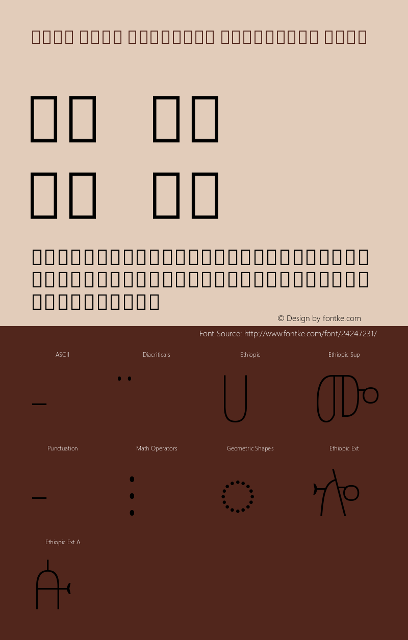 Noto Sans Ethiopic Condensed Thin Version 2.000;GOOG;noto-source:20170915:90ef993387c0 Font Sample