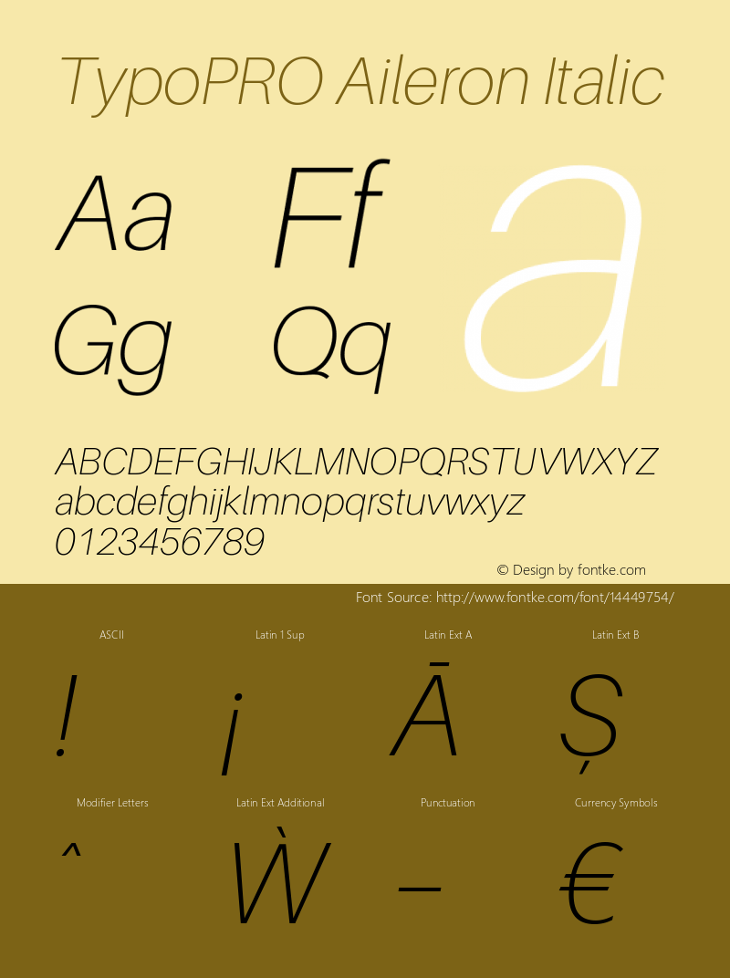 TypoPRO Aileron Italic Version 1.000;PS 001.000;hotconv 1.0.70;makeotf.lib2.5.58329 Font Sample