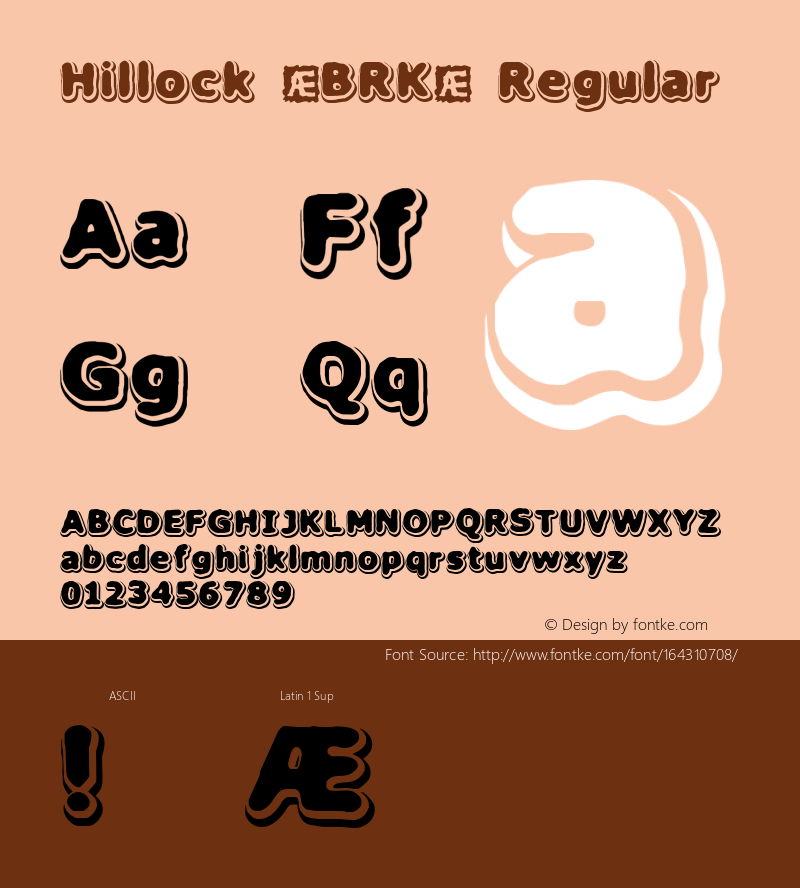 Hillock (BRK) Version 1.22 Font Sample