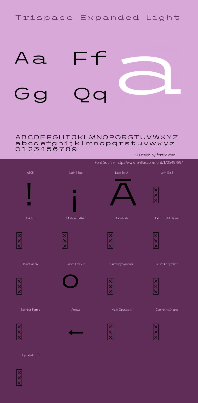 Trispace Expanded Light Version 1.210; ttfautohint (v1.8.3)图片样张