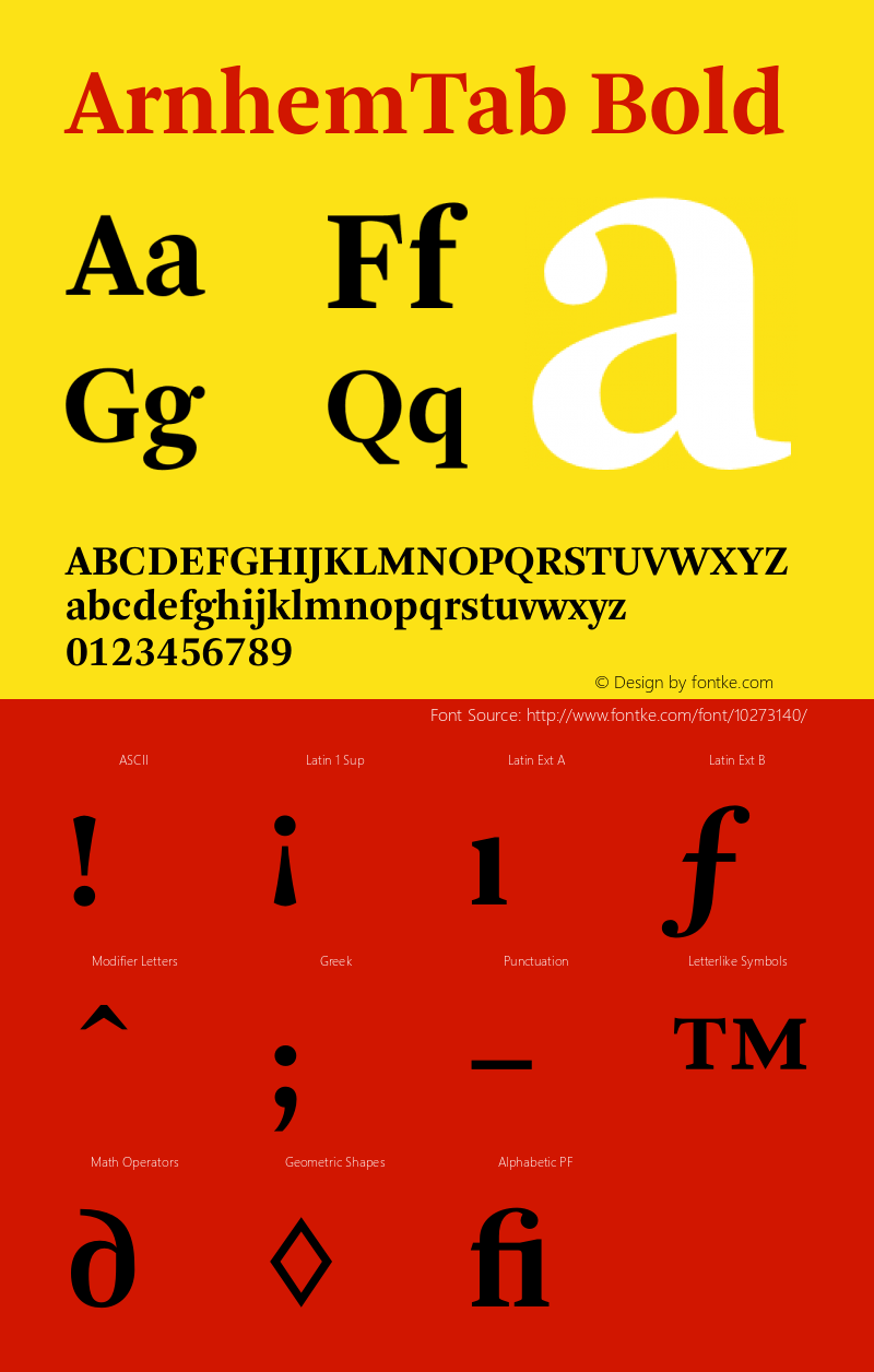 ArnhemTab Bold 001.000 Font Sample