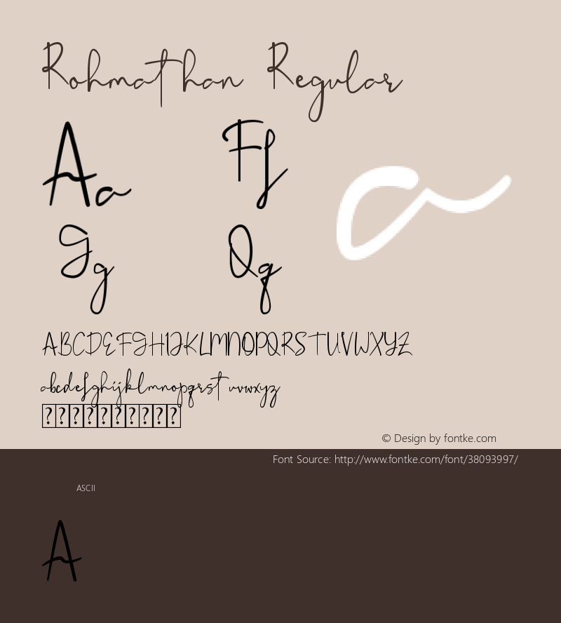 Rohmathan Version 1.00;August 12, 2019;FontCreator 12.0.0.2522 64-bit Font Sample