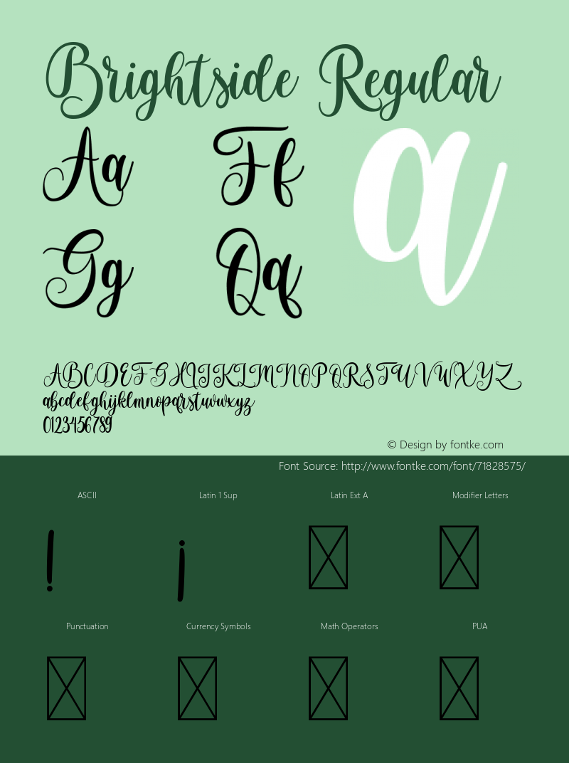 Brightside Version 1.011;Fontself Maker 3.5.1 Font Sample