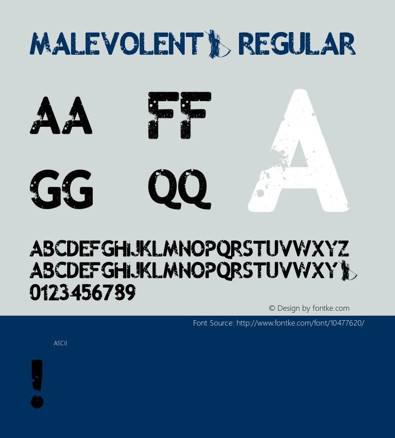 Malevolentz Regular Version 1.00 2013 Font Sample