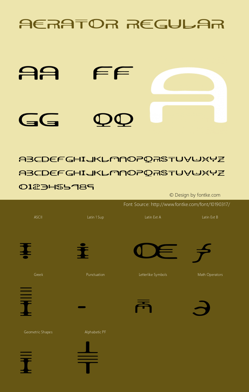 Aerator Regular 001.000 Font Sample