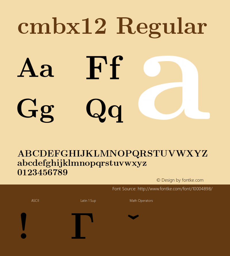 cmbx12 Regular 1.1/12-Nov-94 Font Sample