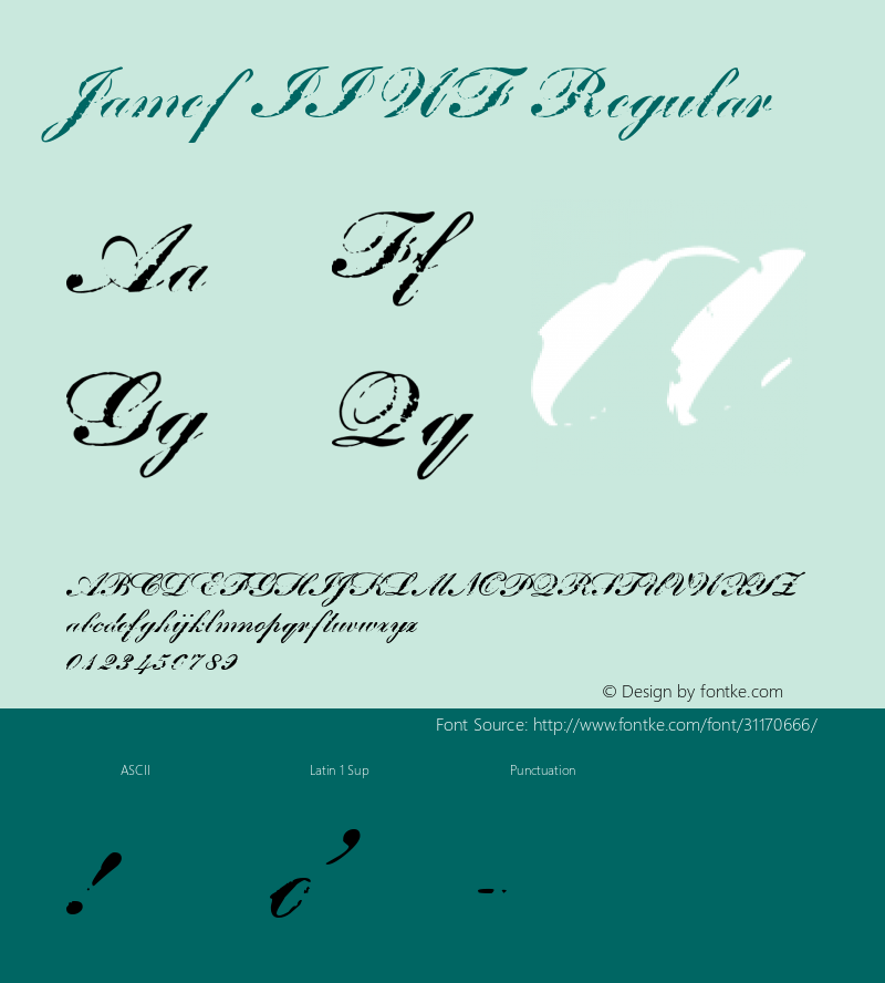 James II WF Macromedia Fontographer 4.1 8/24/99 Font Sample