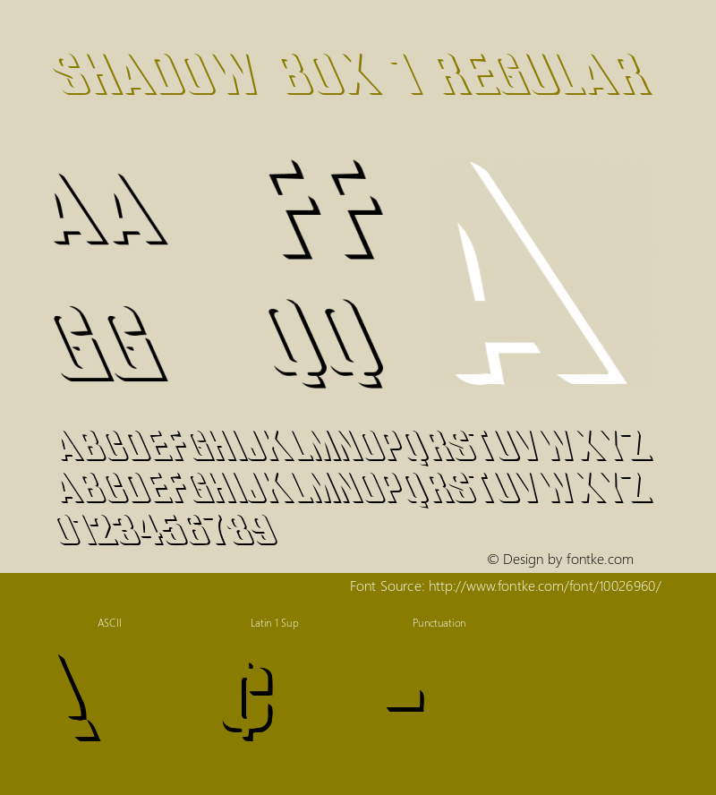 Shadow Box 1 Regular Altsys Fontographer 3.5  4/26/92 Font Sample