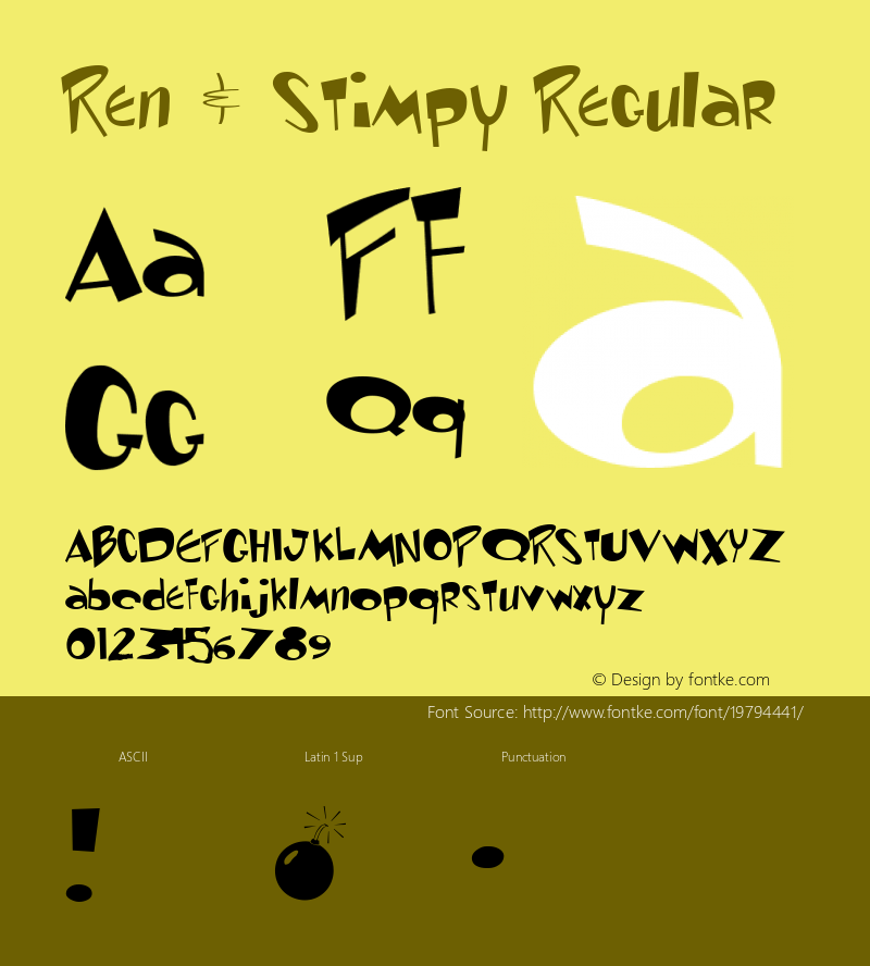 Ren & Stimpy Altsys Metamorphosis:26/8/95 Font Sample