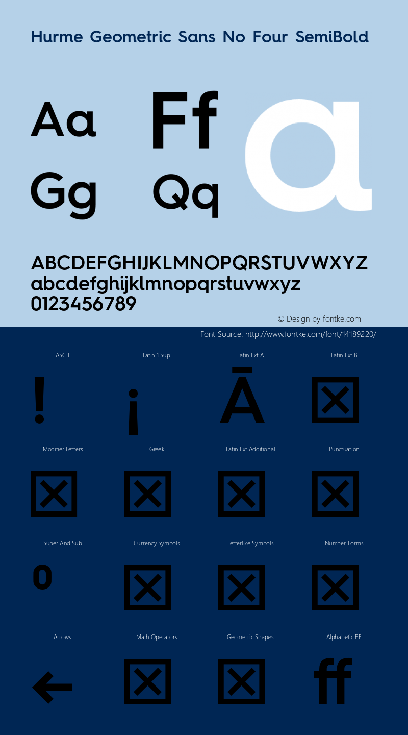 Hurme Geometric Sans No Four SemiBold 1.001 Font Sample