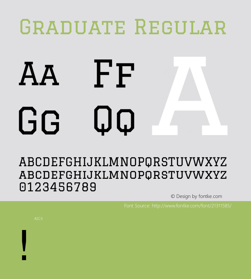 Graduate Regular  Font Sample