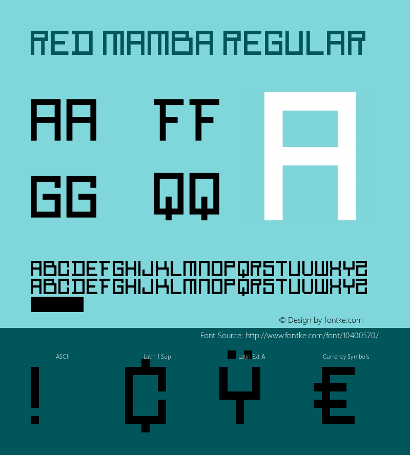 Red Mamba Regular Version 1.0 Font Sample