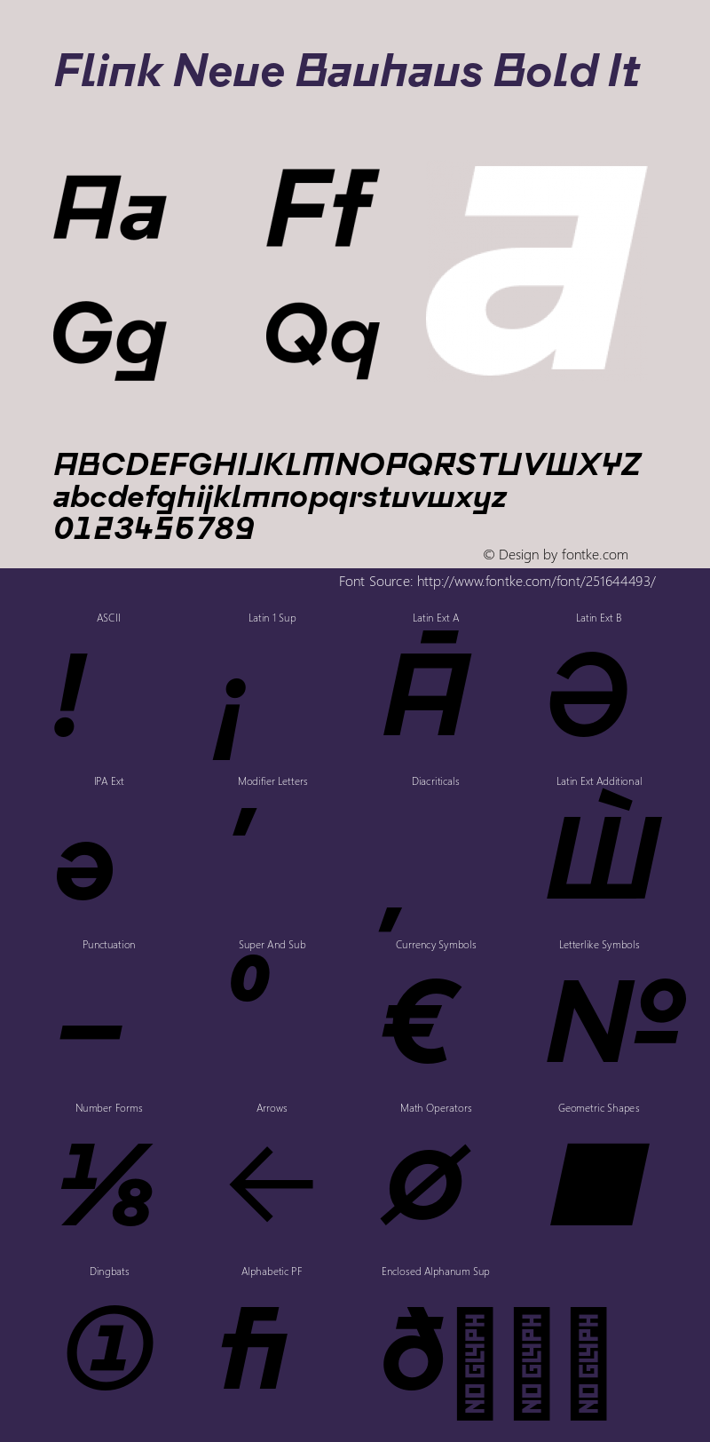 Flink Neue Bauhaus Bold It Version 2.100;Glyphs 3.1.2 (3150)图片样张