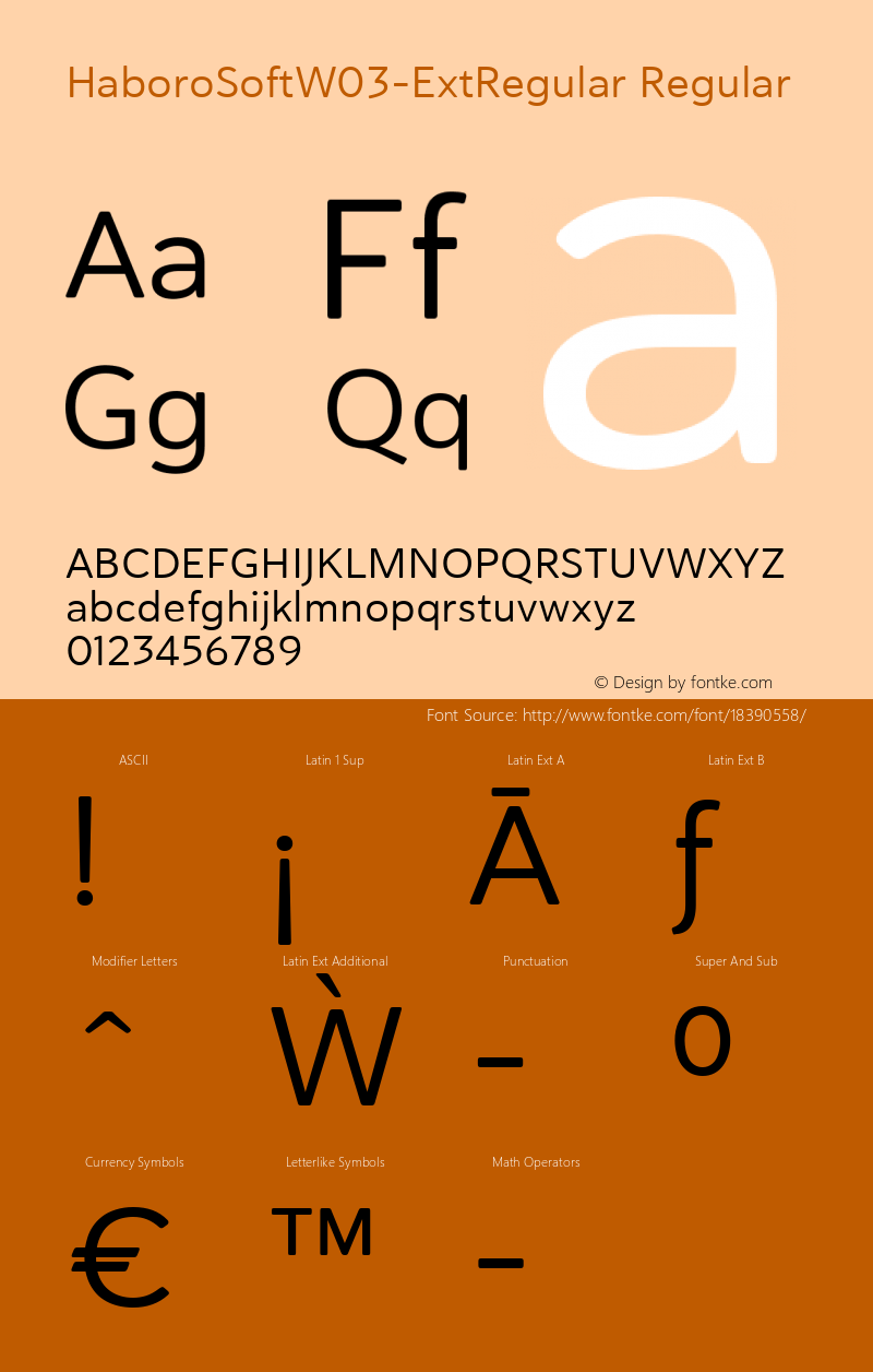 HaboroSoftW03-ExtRegular Regular Version 1.00 Font Sample