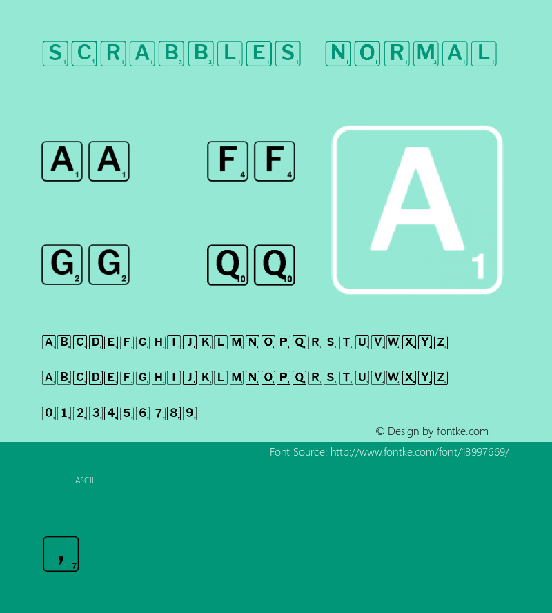 Scrabbles normal Version 0.001 Font Sample