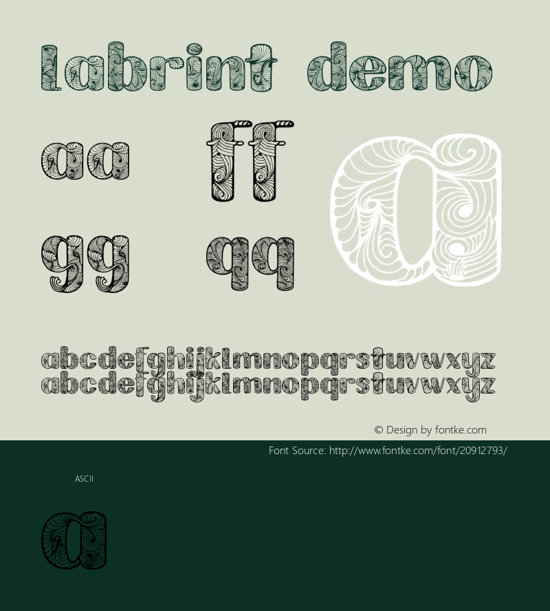 Labrint Demo Version 1.000 Font Sample