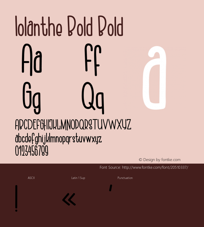 Iolanthe Bold Version 5.000 Font Sample