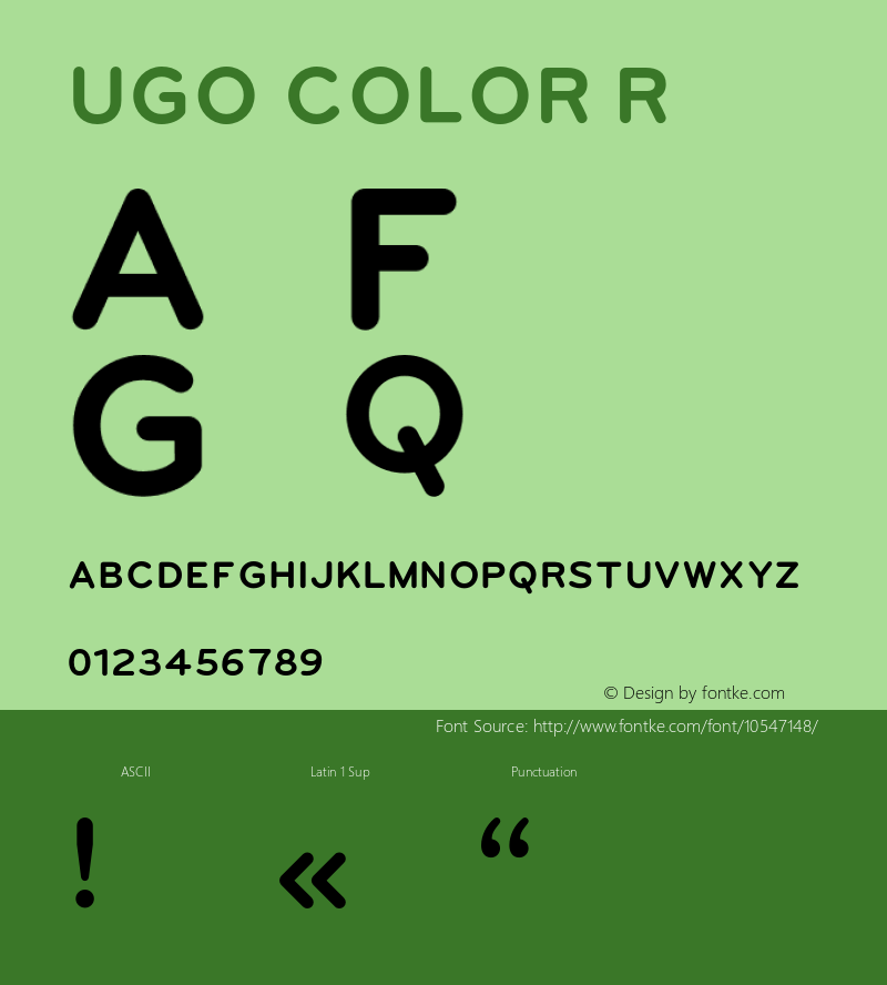 UGO COLOR Regular Version 1.000;PS 001.001;hotconv 1.0.56 Font Sample