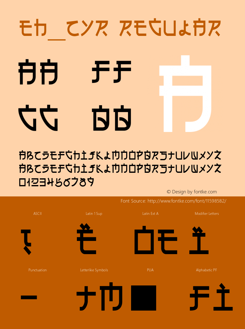 Eh_cyr Regular Version 1.2; 2001 Font Sample