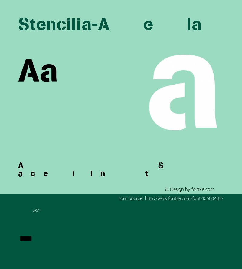 Stencilia-A Regular 1.0 2002-06-17 Font Sample