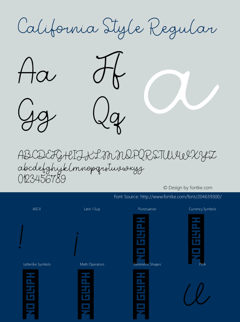 California Style Regular Version 1.000图片样张