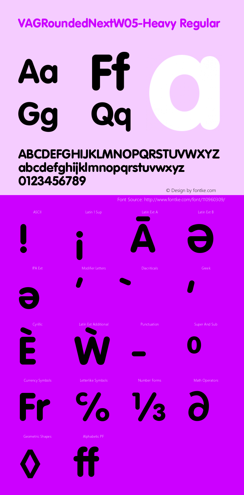 VAG Rounded Next W05 Heavy Version 1.00 Font Sample