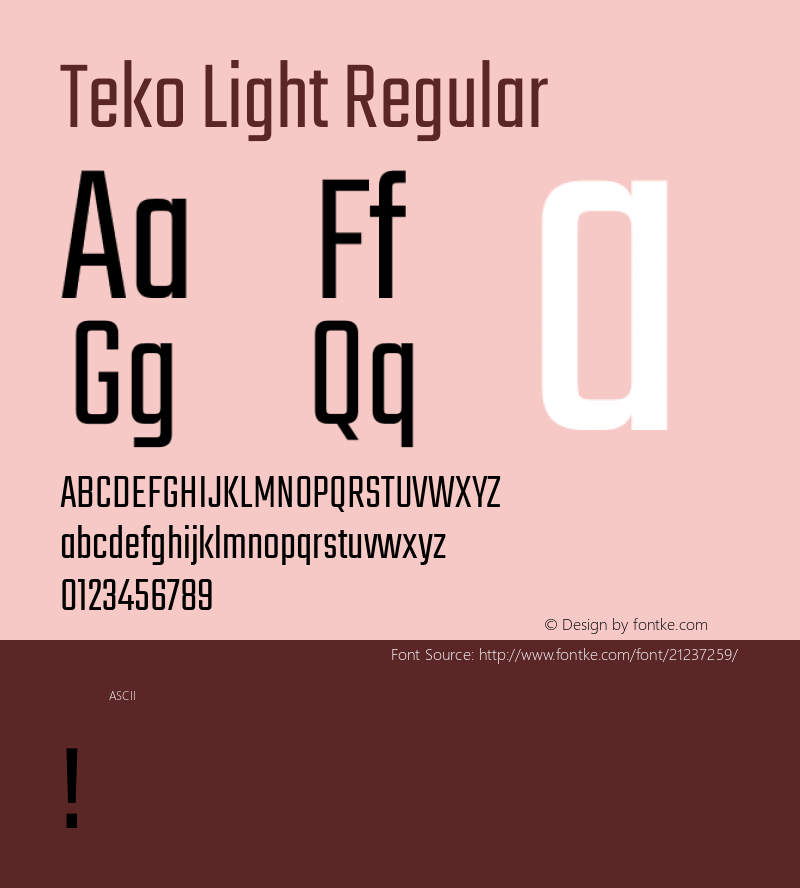 Teko Light Regular  Font Sample