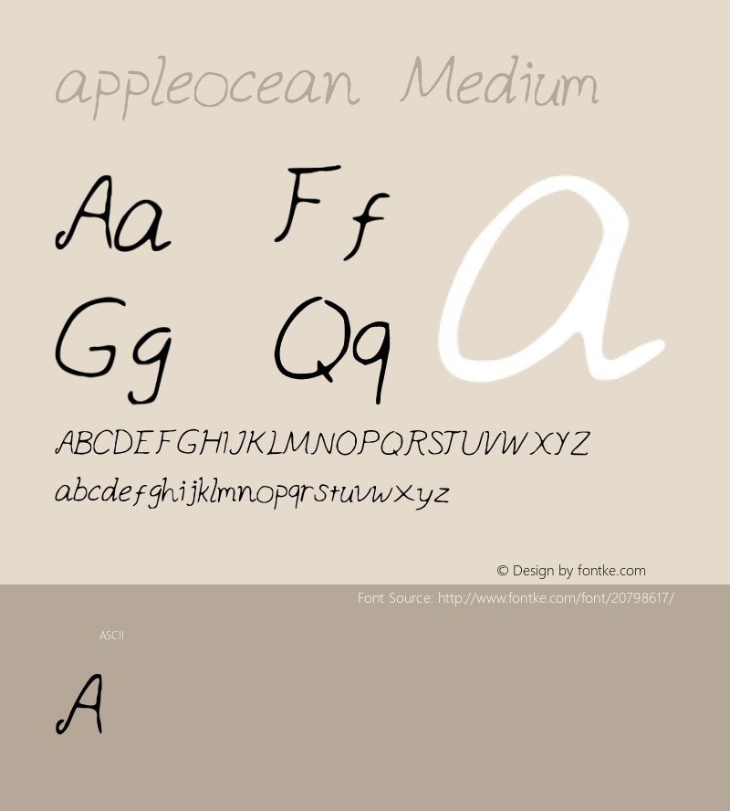 appleocean Version 001.000 Font Sample