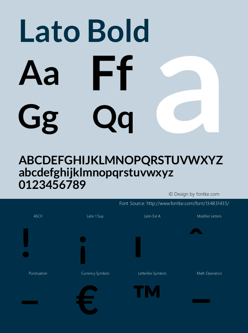 Lato Bold Version 1.104; Western+Polish opensource Font Sample