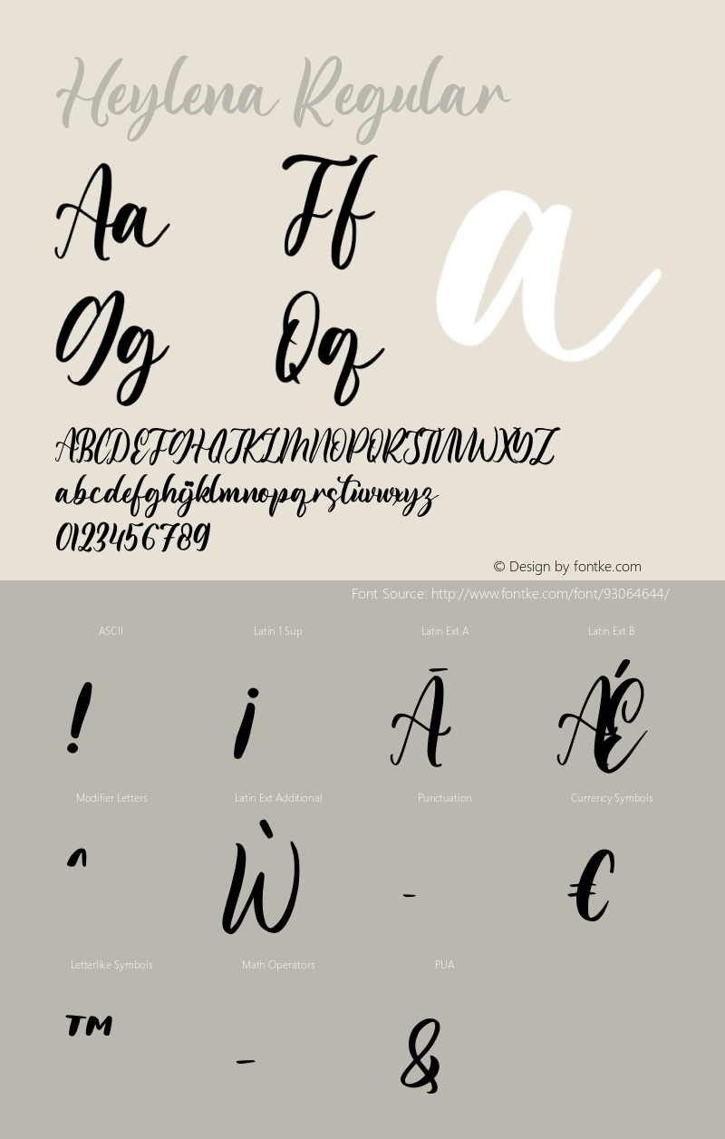 Heylena Version 1.00;November 26, 2020;FontCreator 12.0.0.2567 64-bit Font Sample