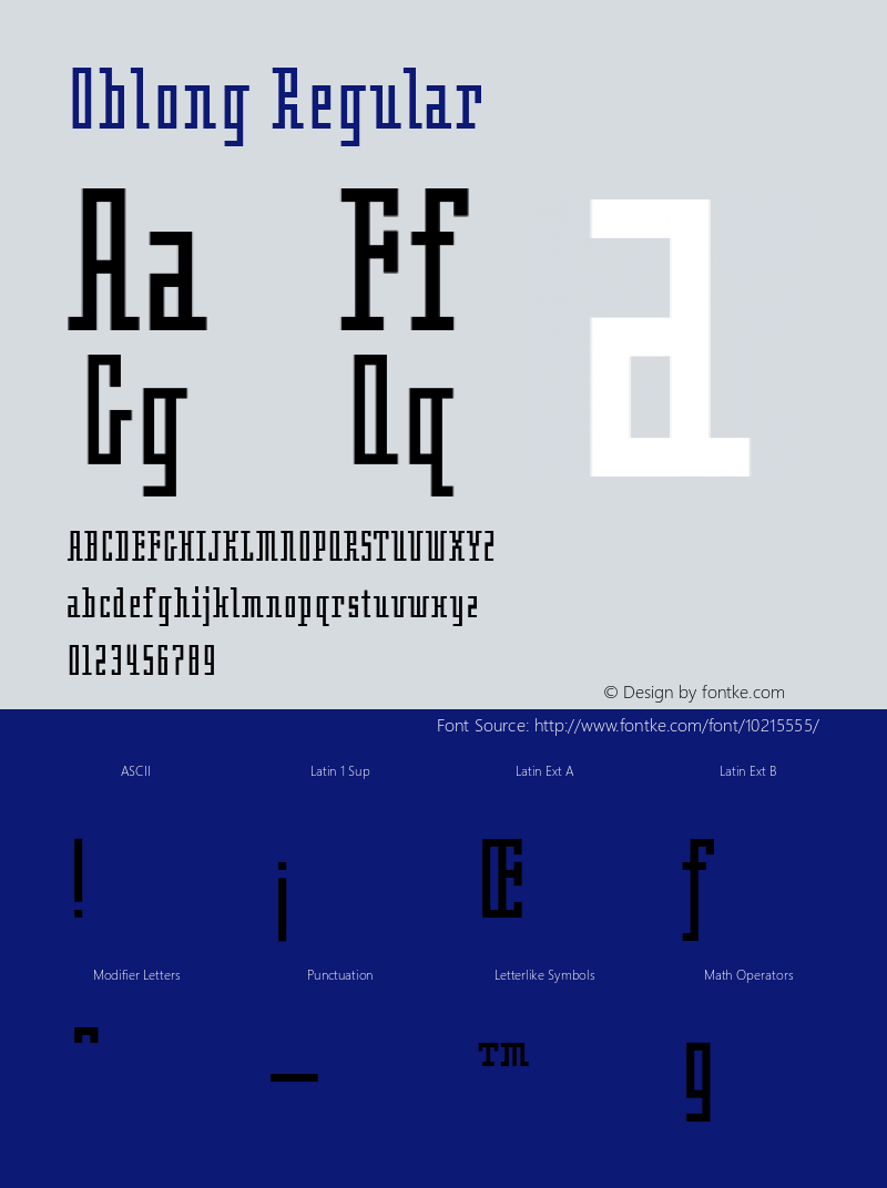 Oblong Regular Version 1.00 Font Sample