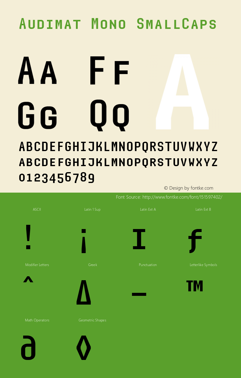 Audimat Mono SmallCaps 1.0 Font Sample