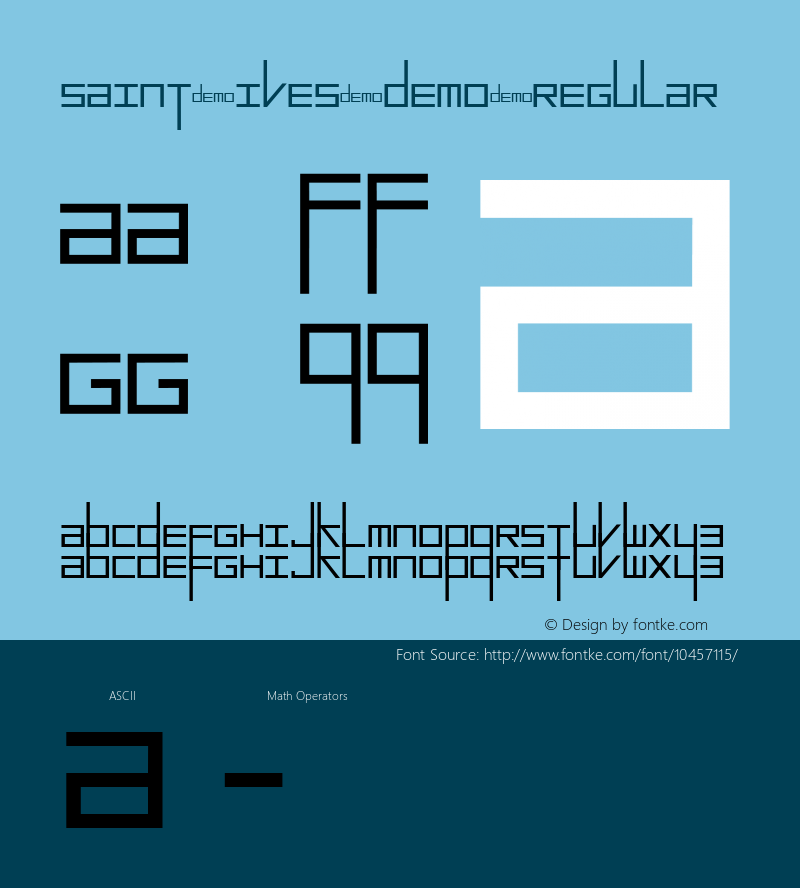 Saint Ives Demo Regular Version 1.00 2012 Font Sample