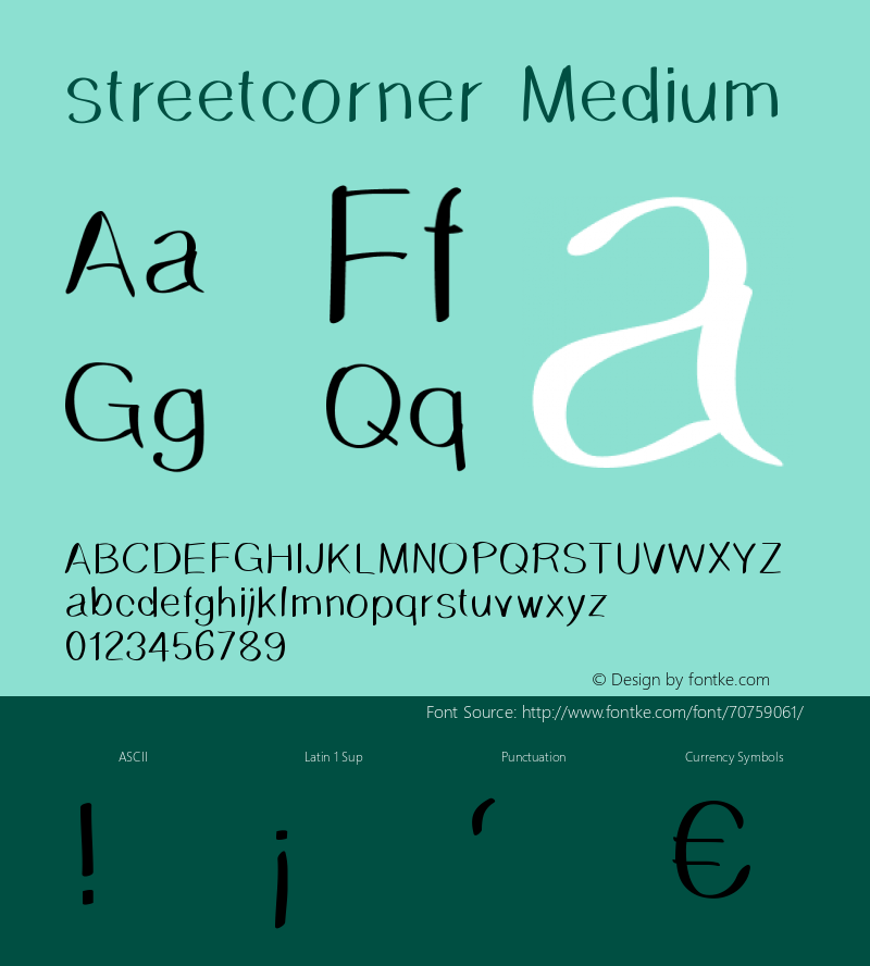 streetcorner Version 001.000 Font Sample