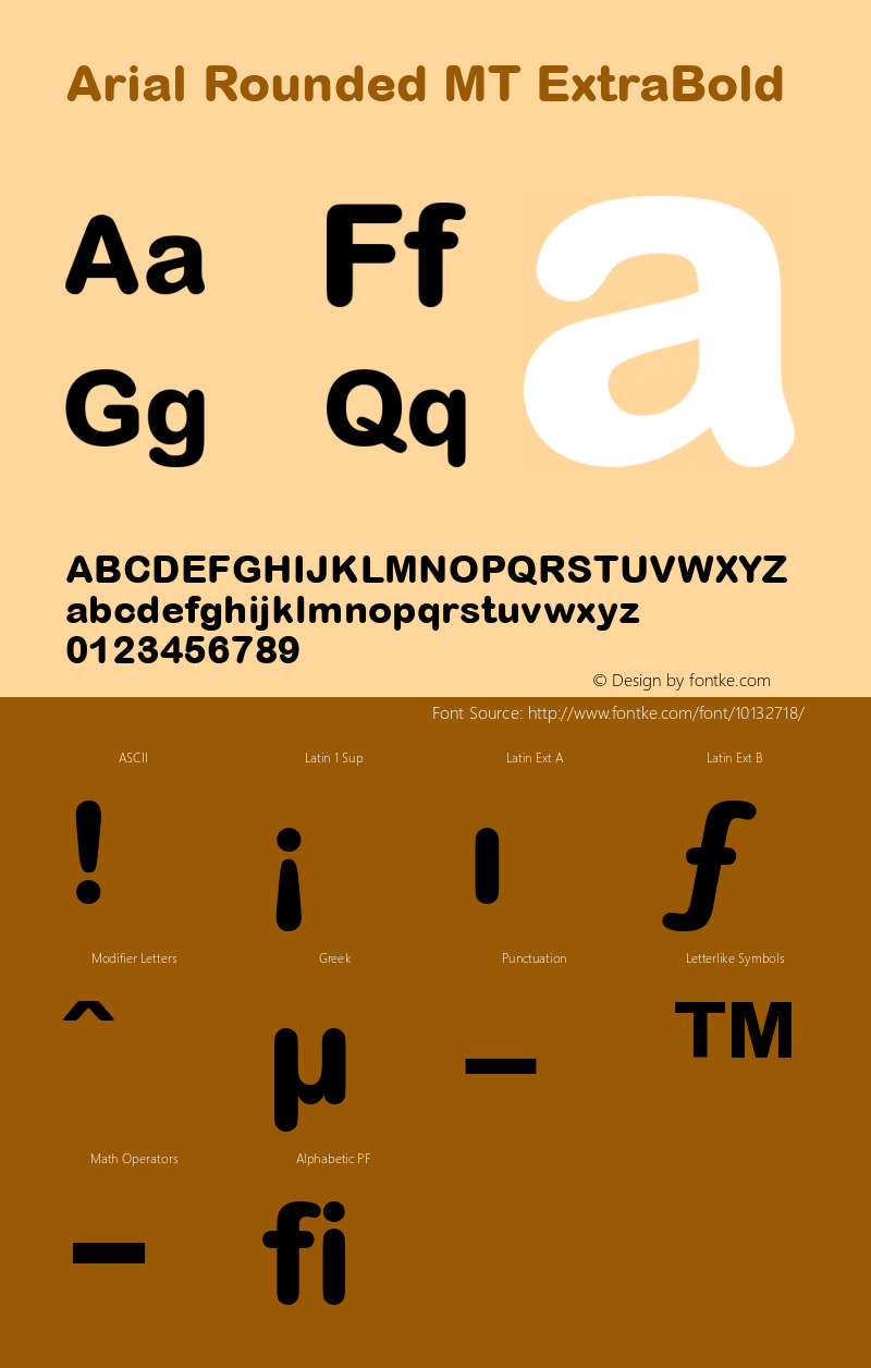 Arial Rounded MT ExtraBold 001.003 Font Sample