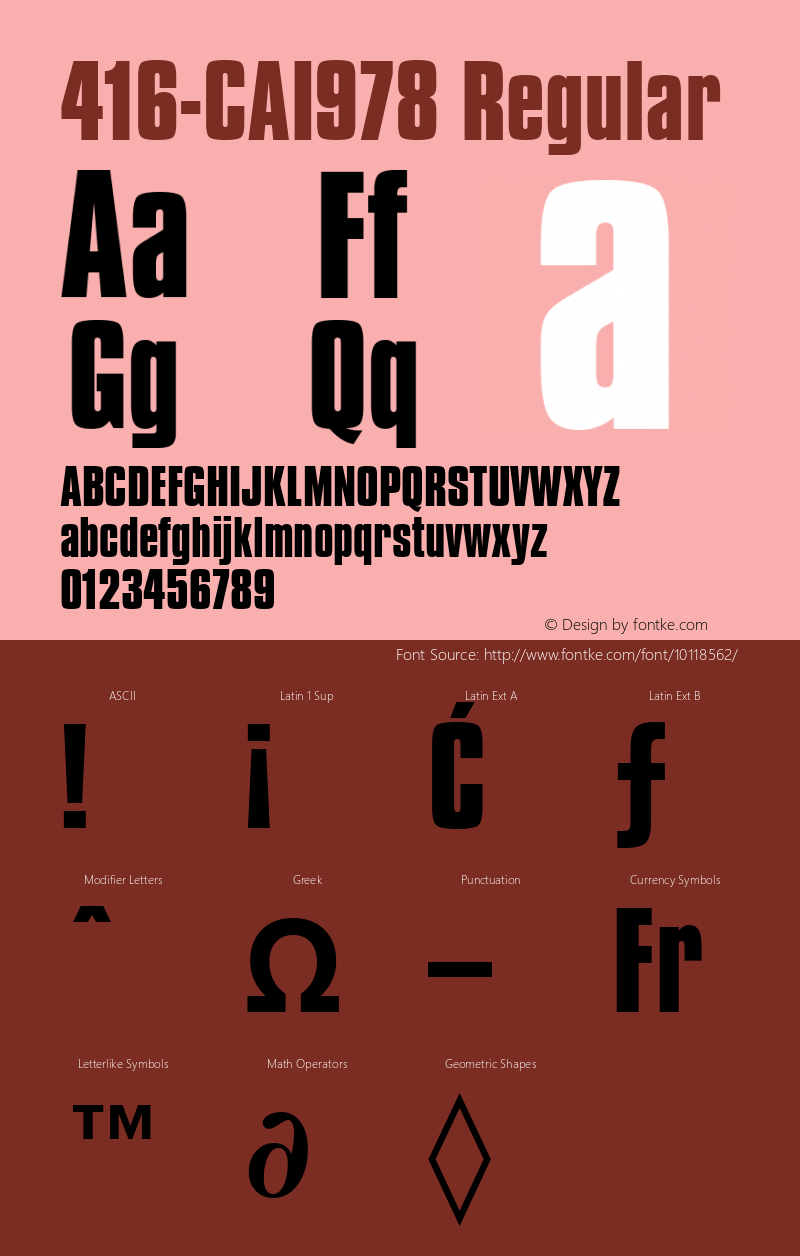 416-CAI978 Regular Version 1.00 January 3, 1999, initial release Font Sample