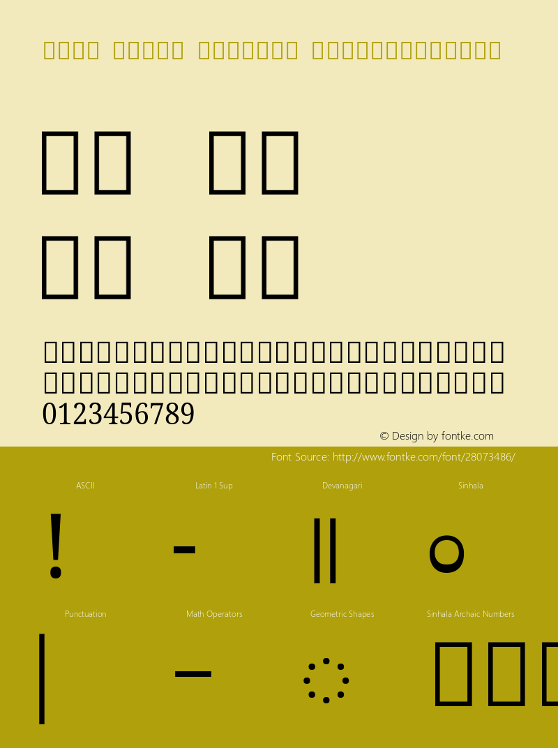 Noto Serif Sinhala SemiCondensed Version 2.001; ttfautohint (v1.8.2) Font Sample